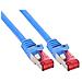 cavo patch per rete dati lan cat. 6, 2x rj45, doppia schermatura sftp (pimf) , halogenfree, colore blu, 1.5m - Foto miniatura 1