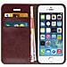 Custodia A Libro In Vera Pelle Serie First Class Apple Iphone 5 E 5s - Marrone - Foto miniatura 11