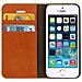 Custodia A Libro In Vera Pelle Serie First Class Apple Iphone 5 E 5s - Marrone - Foto miniatura 3
