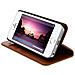 Custodia A Libro In Vera Pelle Serie First Class Apple Iphone 5 E 5s - Marrone - Foto miniatura 10