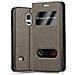 Custodia Compatibile Con Samsung Galaxy S5 / S5 Neo In Bruno Pietra - Coperchio Protettivo Con Chiusura Magnetica, Funzione Stand E 2 Finestre Di Visualizzazione - Foto miniatura 1