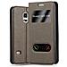 Custodia Compatibile Con Samsung Galaxy S5 / S5 Neo In Bruno Pietra - Coperchio Protettivo Con Chiusura Magnetica, Funzione Stand E 2 Finestre Di Visualizzazione - Foto miniatura 4
