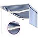 Tenda Sole Retrattile Manuale con LED 3,5x2,5 m Blu e Bianco - Foto miniatura 4