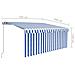 Tenda Sole Retrattile Manuale con LED 3,5x2,5 m Blu e Bianco - Foto miniatura 6