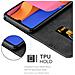 Custodia Compatibile Con Samsung Galaxy A20s In Blu Scuro Marrone - Coperchio Protettiva Con Chiusura Magnetica, Funzione Stand E Tasca Per Le Carte - Foto miniatura 5