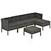 Set Divani Da Giardino 6 Pz Con Cuscini In Polyrattan Grigio - Foto miniatura 2
