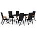 Set Mobili Da Pranzo Per Giardino 7 Pz Nero - Foto miniatura 2