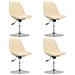 Sedie Da Pranzo Girevoli 4 Pz Crema In Tessuto - Foto miniatura 2