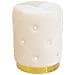 Pouf Salotto Camera Rotondo Imbottito Modello Velvet Chic Tinta Unita Pouf Beige - Foto miniatura 1