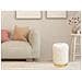 Pouf Salotto Camera Rotondo Imbottito Modello Velvet Chic Tinta Unita Pouf Beige - Foto miniatura 2