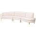 Divano Semicircolare 4 Posti Moss Velluto Beige Chiaro - Foto miniatura 2