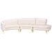 Divano Semicircolare 4 Posti Moss Velluto Beige Chiaro - Foto miniatura 4
