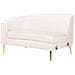 Divano Semicircolare 4 Posti Moss Velluto Beige Chiaro - Foto miniatura 5