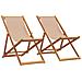 Sedie Da Spiaggia Pieghevoli 2 Pz Tortora In Tessuto E Legno - Foto miniatura 1