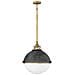 Lampadario Contemporaneo Fletcher Acciaio Zinco Antico Ottone 3 Luci E27 - Foto miniatura 1