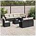 Set Divani Da Giardino 9 Pz Con Cuscini Nero In Polyrattan - Foto miniatura 1