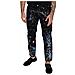 Jeans In Denim Con Stampa Splash Di Colore Nero In Cotone - It48 - M - Foto miniatura 4