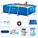 Piscina Fuori Terra - Rettangolo - 260x160x65 Cm - Blu - Include Accessori Coordinati A117 - Foto miniatura 1