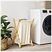 Cesto Per Biancheria Bianco Crema 41,5x36x63,5 Cm In Bambù - Foto miniatura 2