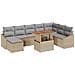 Set di Divani da Giardino 9 Pezzi con Cuscini Beige in Rattan di - Foto miniatura 1