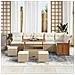 Set Divano Giardino 10 Pezzi con Cuscini Beige Rattan Sintetico Acacia, Divano Giardino per 2 Persone con Cuscini Beige Rattan Sintetico, Set Pranzo Giardino 4 Pezzi con Cuscini Beige Rattan Sintetico Acacia - Foto miniatura 2