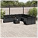 Set Divani da Giardino 11 pz con Cuscini in Polyrattan Nero - Foto miniatura 2