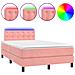 Letto a Molle con Materasso e LED Rosa 120x190 cm in Velluto - Foto miniatura 1