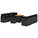 Set Divano da Giardino con cuscino 11 pcs Nero 80 x 80 x 71 cm - Foto miniatura 1