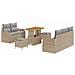 Set Divano da Giardino con cuscino 8 pcs Beige e Grigio Chiaro - Foto miniatura 1