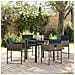 Set da Pranzo per Giardino con cuscino 5 pcs Grigio Poly Rattan - Foto miniatura 2