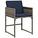 Set da Pranzo per Giardino con cuscino 5 pcs Grigio Poly Rattan - Foto miniatura 6