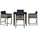 Set da Pranzo per Giardino con cuscino 5 pcs Grigio Poly Rattan - Foto miniatura 7