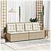 Panchina da giardino con cuscino Beige Poly Rattan - Foto miniatura 2