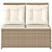 Panchina da giardino con cuscino Beige Poly Rattan - Foto miniatura 3