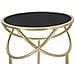Portavaso Ring Tondo Con Anelli In Ferro Oro E Piano Vetro Nero 40x80 Cm - Foto miniatura 3