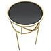 Portavaso Ring Tondo Con Anelli In Ferro Oro E Piano Vetro Nero 40x80 Cm - Foto miniatura 4
