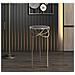 Portavaso Ring Tondo Con Anelli In Ferro Oro E Piano Vetro Nero 40x80 Cm - Foto miniatura 8