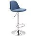 Sgabello Design Kiel in Polipropilene e Tessuto - Sgabello da Cucina Girevole e con Regolabile - Sgabello Bar Imbottito con Poggiapiedi Blu Cromato - Foto miniatura 1