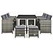 Set Da Pranzo Da Giardino 11 Pz Con Cuscini Polyrattan Grigio - Foto miniatura 10