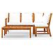 Set Divani da Giardino 4 pz con Cuscini Crema in Legno Acacia - Foto miniatura 2