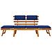 Panca da Giardino Cuscini 2-in-1 190 cm Legno Massello d'Acacia - Foto miniatura 6