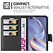 Custodia Compatibile Con Oppo A92s In Nero Carbone - Coperchio Protettiva Con Chiusura Magnetica, Funzione Stand E Tasca Per Le Carte - Foto miniatura 3