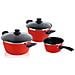 Grana Set Di Pentole Per Induzione Da 5 Pezzi, Antiaderenti Senza Pfoa, Rosso Rosso - Foto miniatura 1