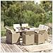 Set Da Pranzo Per Giardino 9 Pz Con Cuscini In Polyrattan Beige - Foto miniatura 1