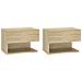 Comodini a Muro 2 pz Rovere Sonoma in Legno Multistrato - Foto miniatura 2
