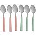 Set Di Cucchiai Dolce Verde Rosa Argentato Acciaio Inossidabile Plastica 15,7 Cm (12 Unità) - Foto miniatura 2