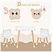 Set Tavolino con 2 Sedie per Bambini a Forma di Orsetto in Legno, Bianco - Foto miniatura 5