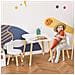 Set Tavolino con 2 Sedie per Bambini a Forma di Orsetto in Legno, Bianco - Foto miniatura 2