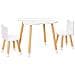 Set Tavolino con 2 Sedie per Bambini a Forma di Orsetto in Legno, Bianco - Foto miniatura 1