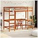 Letto Soppalco Con Scrivania Marrone Cera 90x200 Cm Legno Pino - Foto miniatura 1